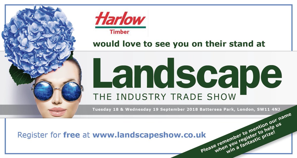 Harlow Bros (@harlowbros) on Twitter photo We are pleased to announce that we have a stand at the prestigious <a href="/LandscapeEvent/">LANDSCAPE - The Industry Trade Show</a> at Battersea Park, London. The event is open for two days over the 18/19th September. Register online now for free tickets at landscapeshow.co.uk and come and visit the team! We are pleased to announce that we have a stand at the prestigious <a href="/LandscapeEvent/">LANDSCAPE - The Industry Trade Show</a> at Battersea Park, London. The event is open for two days over the 18/19th September. Register online now for free tickets at landscapeshow.co.uk and come and visit the team!