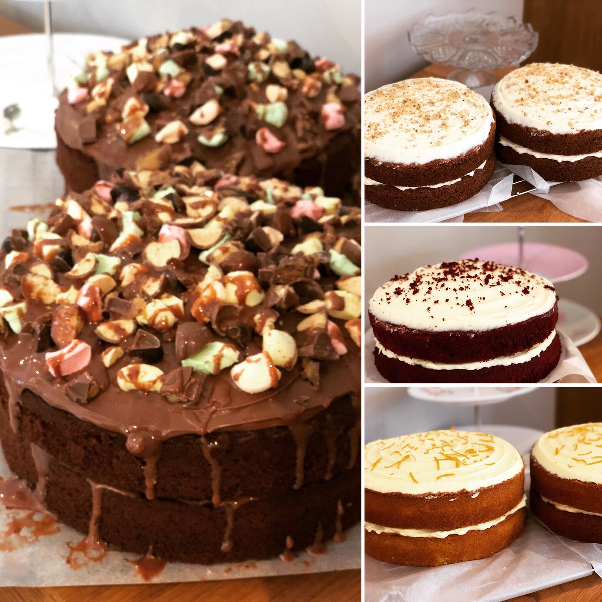staintoncakes's tweet photo. Banky Monday Treats #rockyroadcake #carrotcake #redvelvetcake #orangespongecake @TownEndAirton https://t.co/zqBcYOlvXT