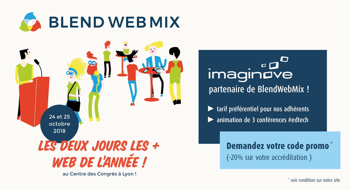 imaginove's tweet photo. IMAGINOVE, partenaire de @blendwebmix 2018 !

Imaginove apporte sa contribution au programme en organisant un track de 3 #conférences, cette année autour de la thématique des #edTech

RDV jeudi 25 octobre !
Toutes les infos ici ! 👉 https://t.co/4r1aigKsjs https://t.co/tY0ZFRZAHy