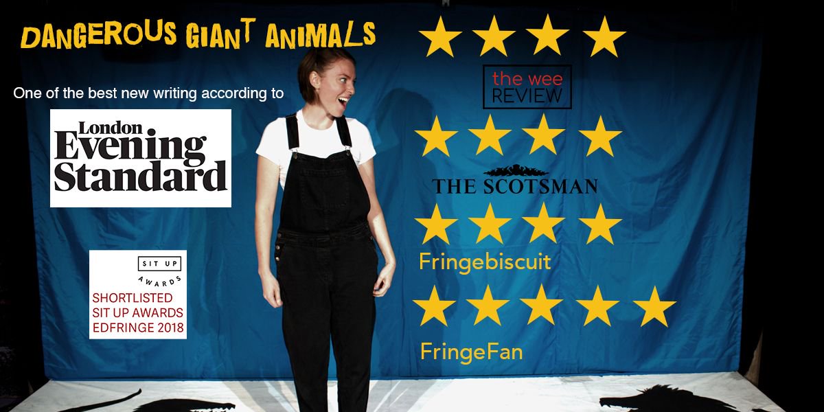 DGAPlay's tweet photo. Hurry and book your tickets, because the first 10 today are £5! Whaaat?! Yea! #threedaysleft @followthecow #EdFringe #DangerousGiantAnimals #DisabilityAwareness #siblingsofdisability https://t.co/A6yF0QlKNt
