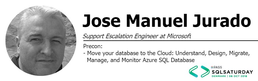 Check out the 3 fullday workshops and secure a ticket, while we finish the schedule for #sqlsatdenmark - It's only 130€ and it's Oct. 5 

<a href="/jmjuradodiaz/">Jose Manuel Jurado</a> doing a full day workshop on migrating your database to Azure - register here sqlsaturday.dk/pre-con-semina… #databases #Azure #howto