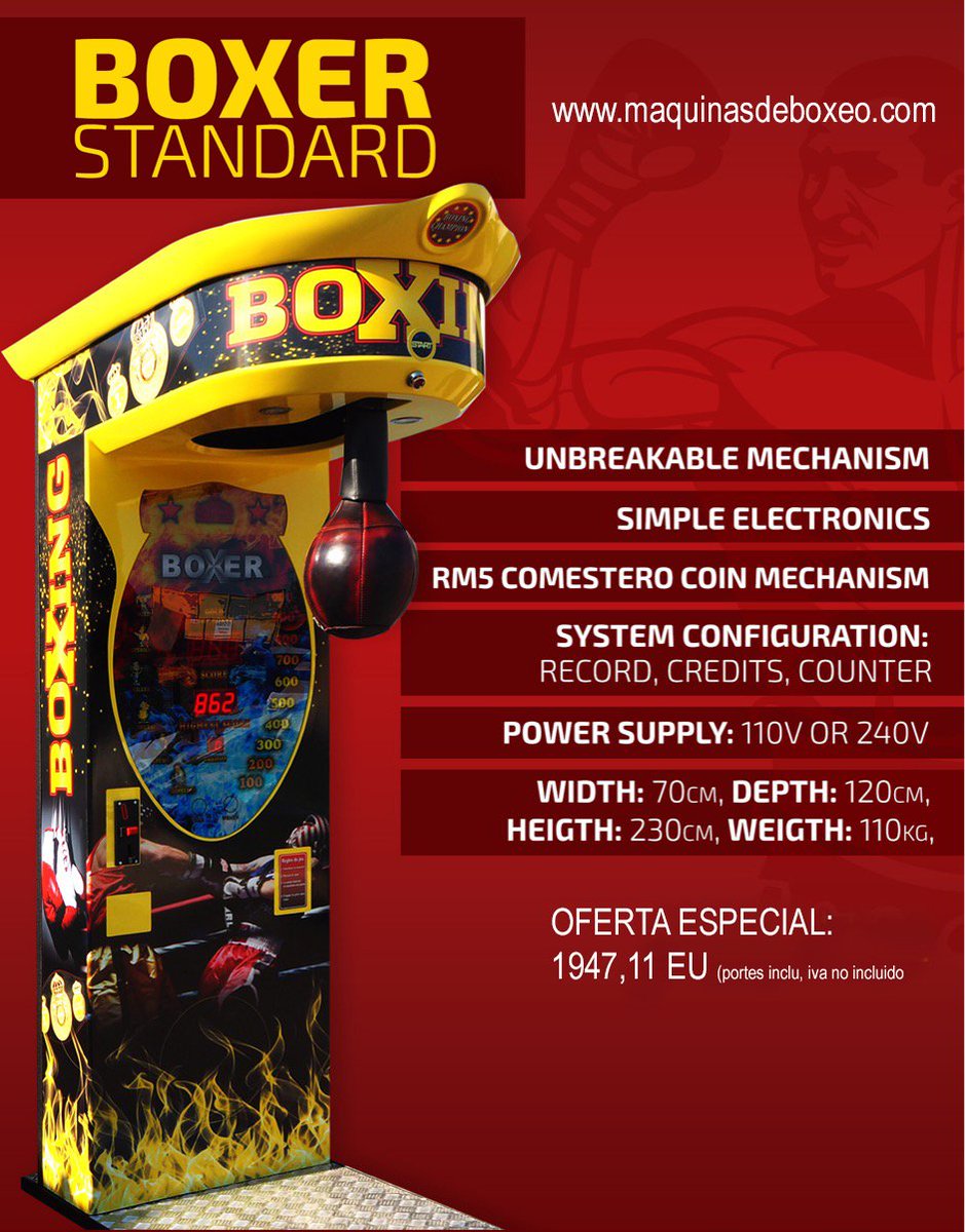 Multididacticos's tweet image. Gran oferta de maquina de boxeo con monedas 1947 eu. precio oferta.
La maquina recreativa mas rentable.
Whatsapp 698149438