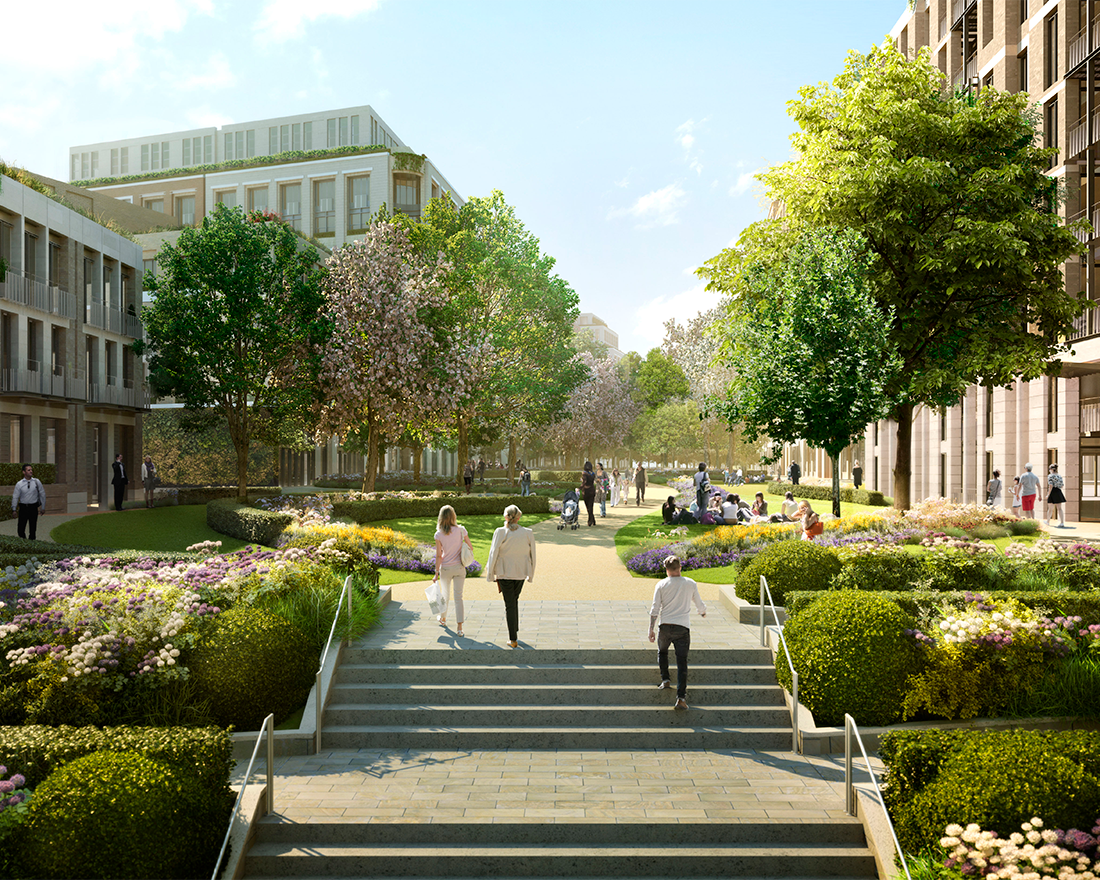 Farrells's tweet photo. The Earls Court masterplan incorporates extensive landscaped gardens for all to enjoy!
#Farrells #FarrellsArchitects #LondonArchitecture #Masterplan #CommunitySpace #Piazza #EarlsCourt #CGIFriday https://t.co/MvOrYiN7pr