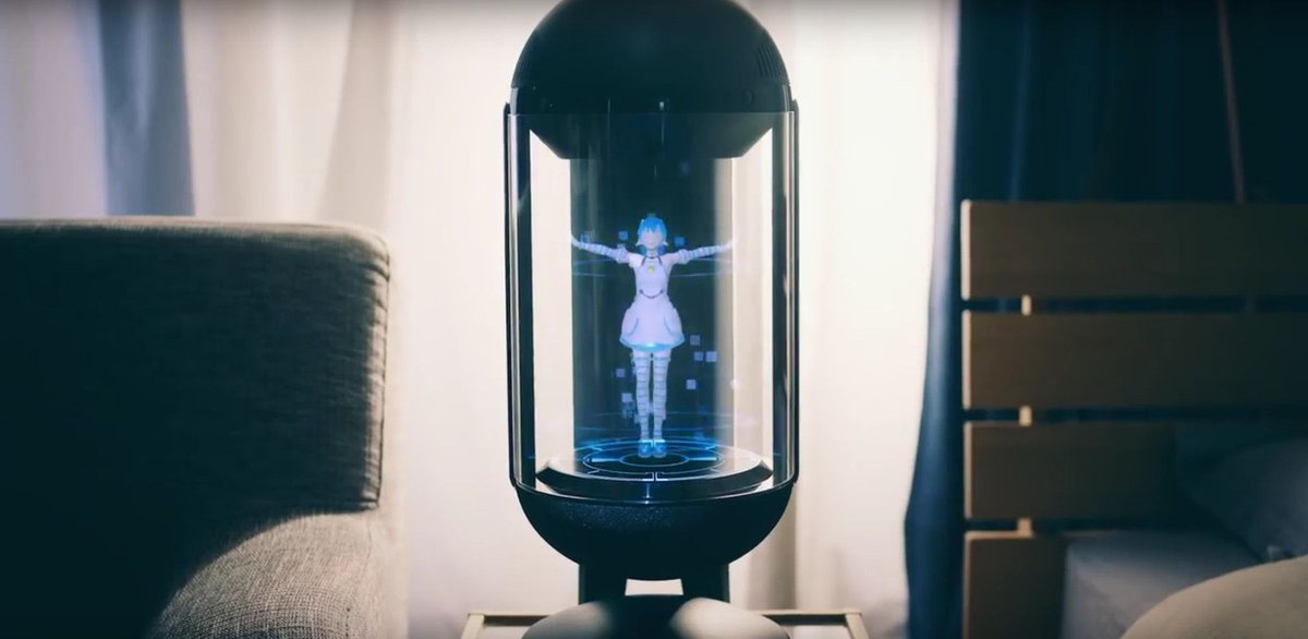 Boostberg's tweet photo. Line’s holographic Gatebox robot hints at the virtual assistants of the future https://t.co/Lcav6kYrow via @VentureBeat https://t.co/2Y37QxtON1