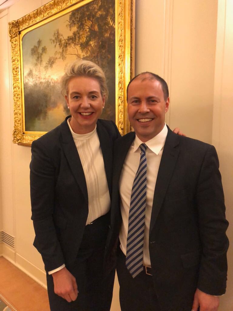 JoshFrydenberg's tweet photo. Proud to join my fellow my Victorian @senbmckenzie as deputy leaders of our two great parties @AusLiberalParty @The_Nationals https://t.co/S6EeDdOT5y