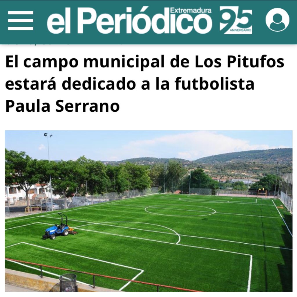 El próximo 1 de septiembre inauguración del nuevo campo de césped artificial del Rosal de Ayala que llevará el nombre de la futbolista placentina Paula Serrano #Plasencia