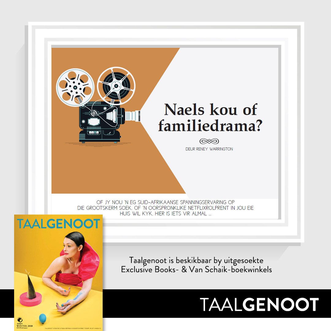 Lees ons resensies van <a href="/Nommer37Film/">NOMMER 37</a> en Kodachrome in die Winter 2018-uitgawe van Taalgenoot. 
#Afrikaans #fliek #film #rolprent