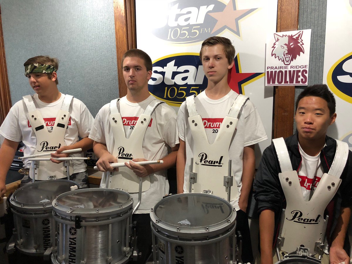 More from this morning's <a href="/PrairieRidgeHS/">Prairie Ridge H.S.</a> drumline performance - thx <a href="/Star1055/">Star 105.5 FM - WZSR</a> for the hospitality!  We'll return the favor this evening when Star broadcasts from the <a href="/PrairieRidgeFB/">Prairie Ridge FB</a> game 6-7 pm. <a href="/PRSciOly/">PR Science Olympiad</a> &amp; <a href="/prhs_sc/">Student Council</a> to be highlighted. Also Veteran Appreciation Night. Go Wolves!