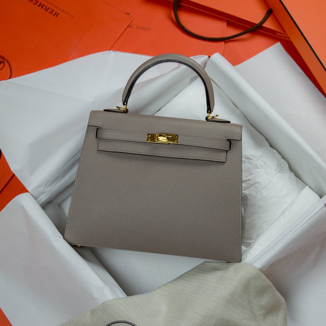 LuxurySelective on X: Hermes Kelly 25 Gris Aspalte Epsom Sellier