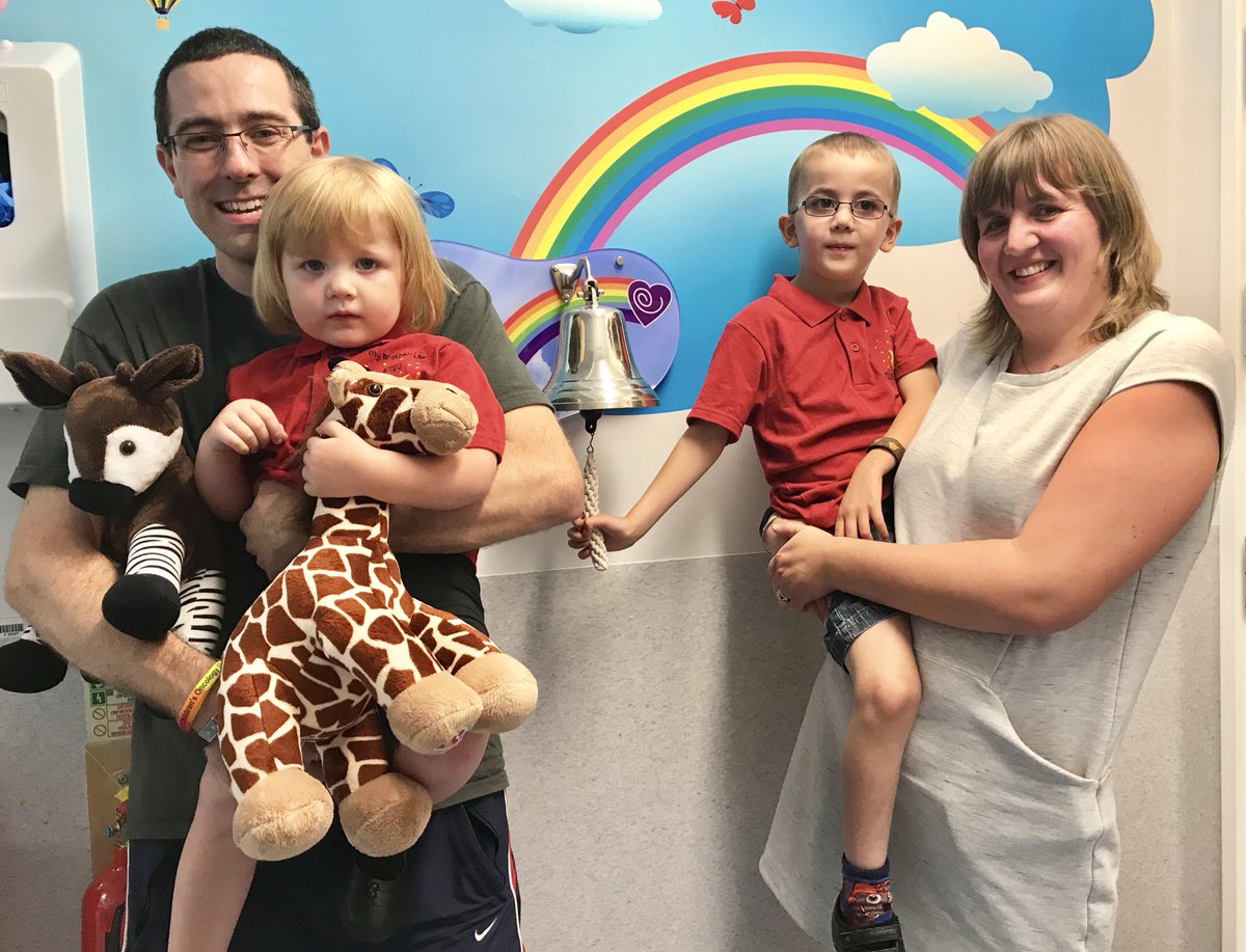 Yesterday we were privileged to see Evan (5) ring the bell at the end of his treatment for Kidney Cancer. His dad, Chris, raised an amazing £1292 taking part in the <a href="/CycleLiveNotts/">Cycle Live Notts</a> Great Notts Bike Ride to thank the staff  on Ward E39 <a href="/nottmchildrens/">Nottingham Children’s Hospital and NNU</a>