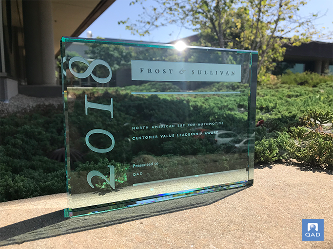 QAD_Community's tweet photo. QAD Wins @Frost_Sullivan 2018 North American #ERP for #Automotive Customer Value Leadership Award for #QADEnterprisePlatform https://t.co/xS1W71uDXs https://t.co/tT1dfudvDw