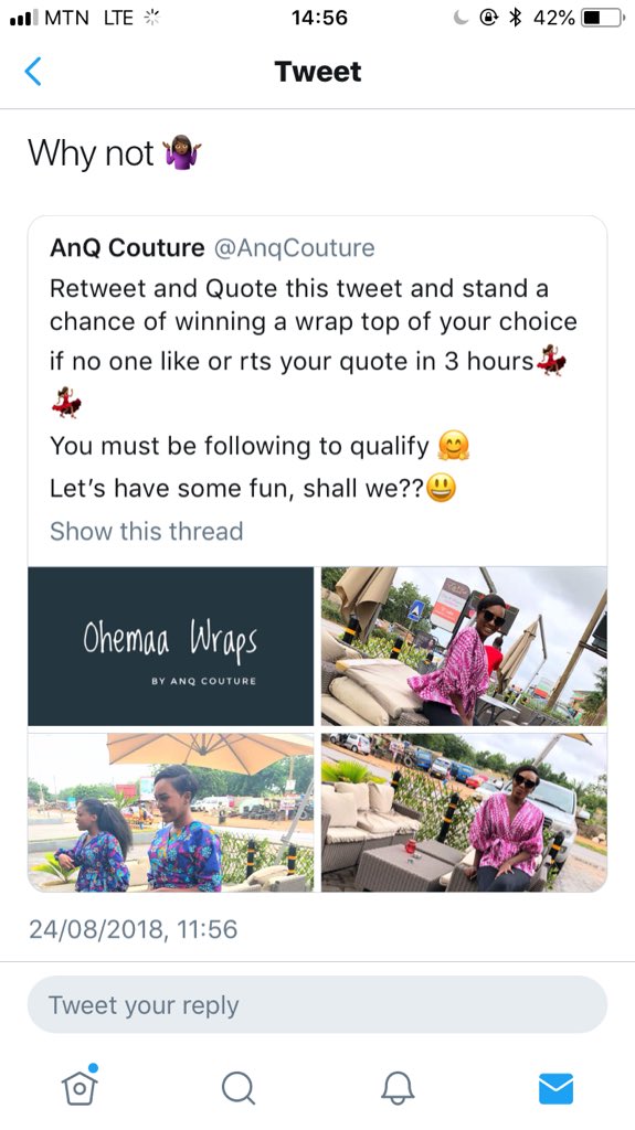 AnqCouture's tweet photo. Congratulations @oh_vivie for winning our first giveaway 🎉🎉🎉💃🏽💃🏽💃🏽💃🏽✨ thanks to all who participated too❤️🤗 https://t.co/q7YFDbYuDY