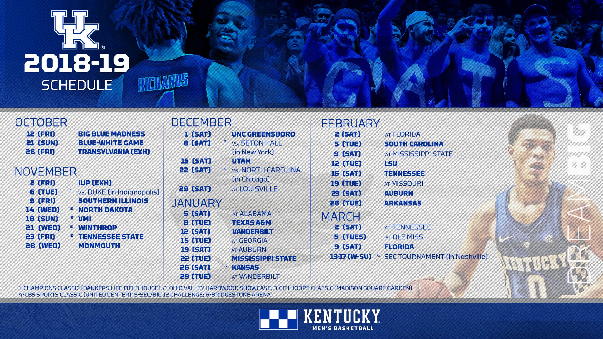 Uk Basketball Schedule Printable