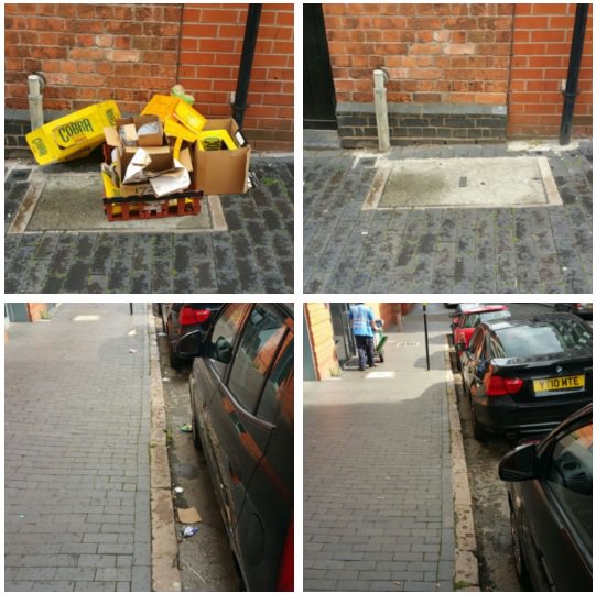 Stay safe this #BankHolidayWeekend and please keep the #jewelleryquarter clean. Our #JQBID Clean Team has been very busy today making sure the area looks tidy for you all! Photos from Fleet Street and Charlotte Street 🔽🔽🔽 #birmingham #jq #brum