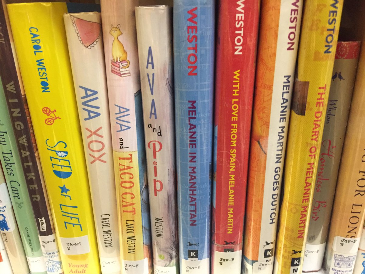carol_weston's tweet image. Not counting the ones I abandoned, I seem to have written eight novels! Nice to see them at ⁦@nysoclib⁩ #Knopf #Sourcebooks #Ava #Sofia #Melanie #ShePersisted #librarians #mglit #yalit I started out writing nonfiction (Girltalk...) Note: I am older than you are! #DearCarol