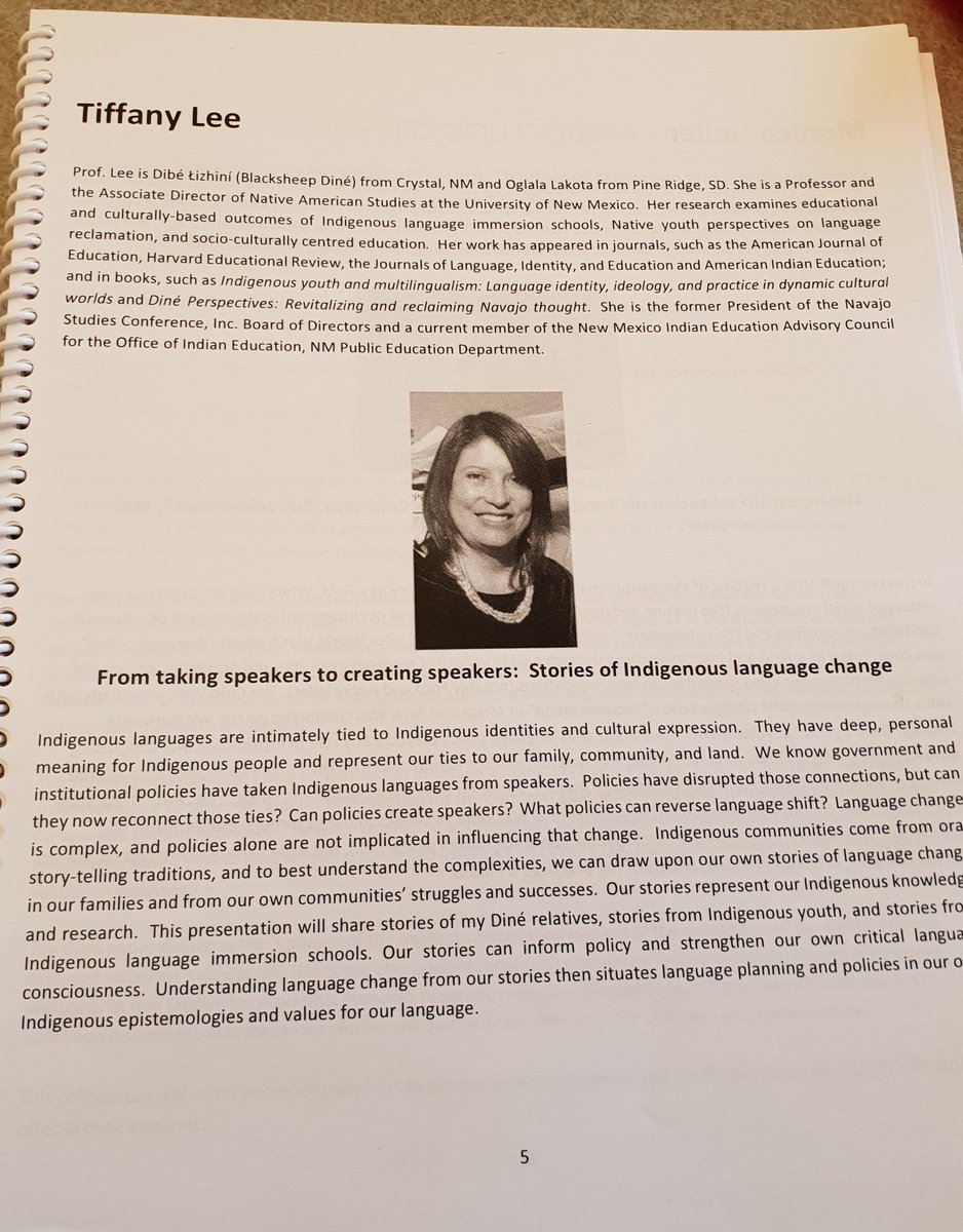 ShakinaRaj's tweet image. Terms like #languageloss, #languagedeath and #languageextinction come from a deficit perspective and have a negative impact on #Indigenous youth&apos;s identity and sense of self -Prof. Tiffany Lee #LPP18