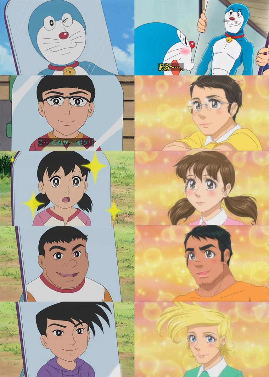 笑えますｗｗw　ドラえもん　うそつきかがみ編　2011年版と2018年版比較！！！