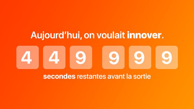 UsernameProject's tweet image. ⏱️Tic... tac... on voulait innover aujourd&apos;hui... Donc voici le nombre de secondes restantes avant la sortie de la bande-annonce ! #29Aoûtà18h