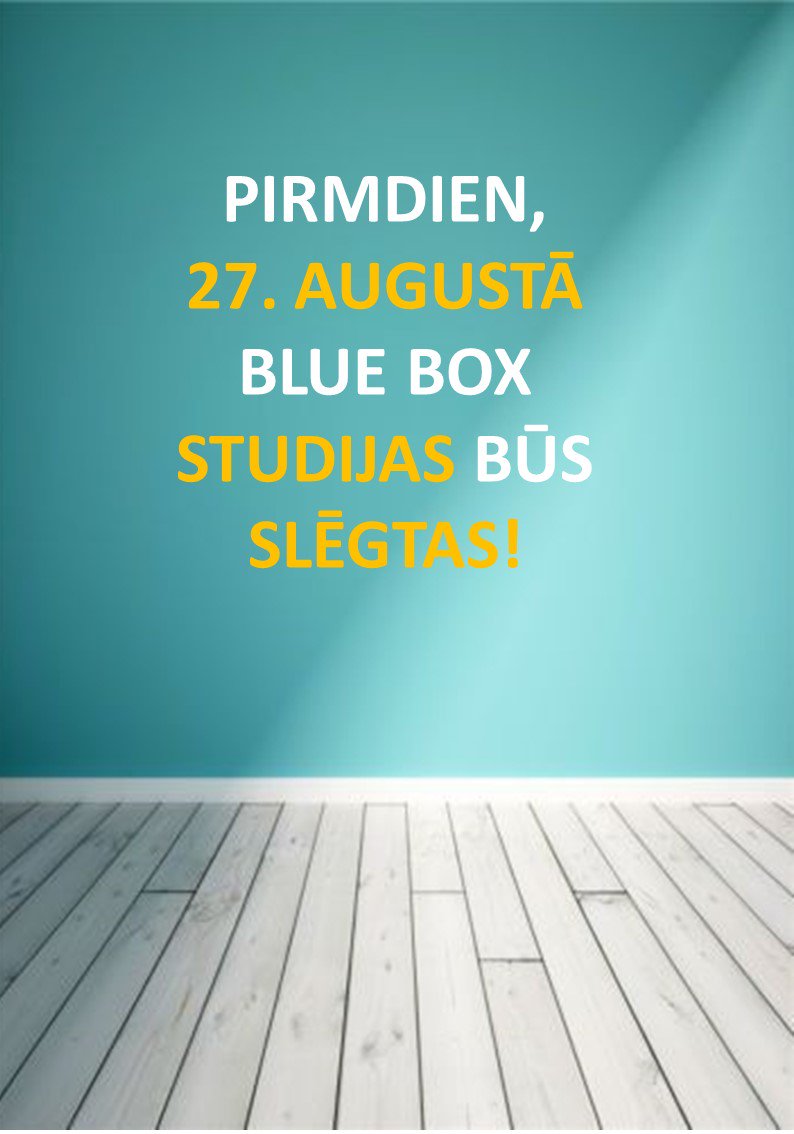 Pirmdien, 27. augustā Blue Box studijas RĪGĀ, BAUSKĀ, OGRĒ, VALMIERĀ, TUKUMĀ, DOBELĒ BŪS SLĒGTAS!

Vienu reizi gadā mēs visi kopā atpūšamies, lai jau otrdien enerģijas un prieka pilni gaidītu Jūs atkal!

Atvainojamies par sagādātajām neērtībām!