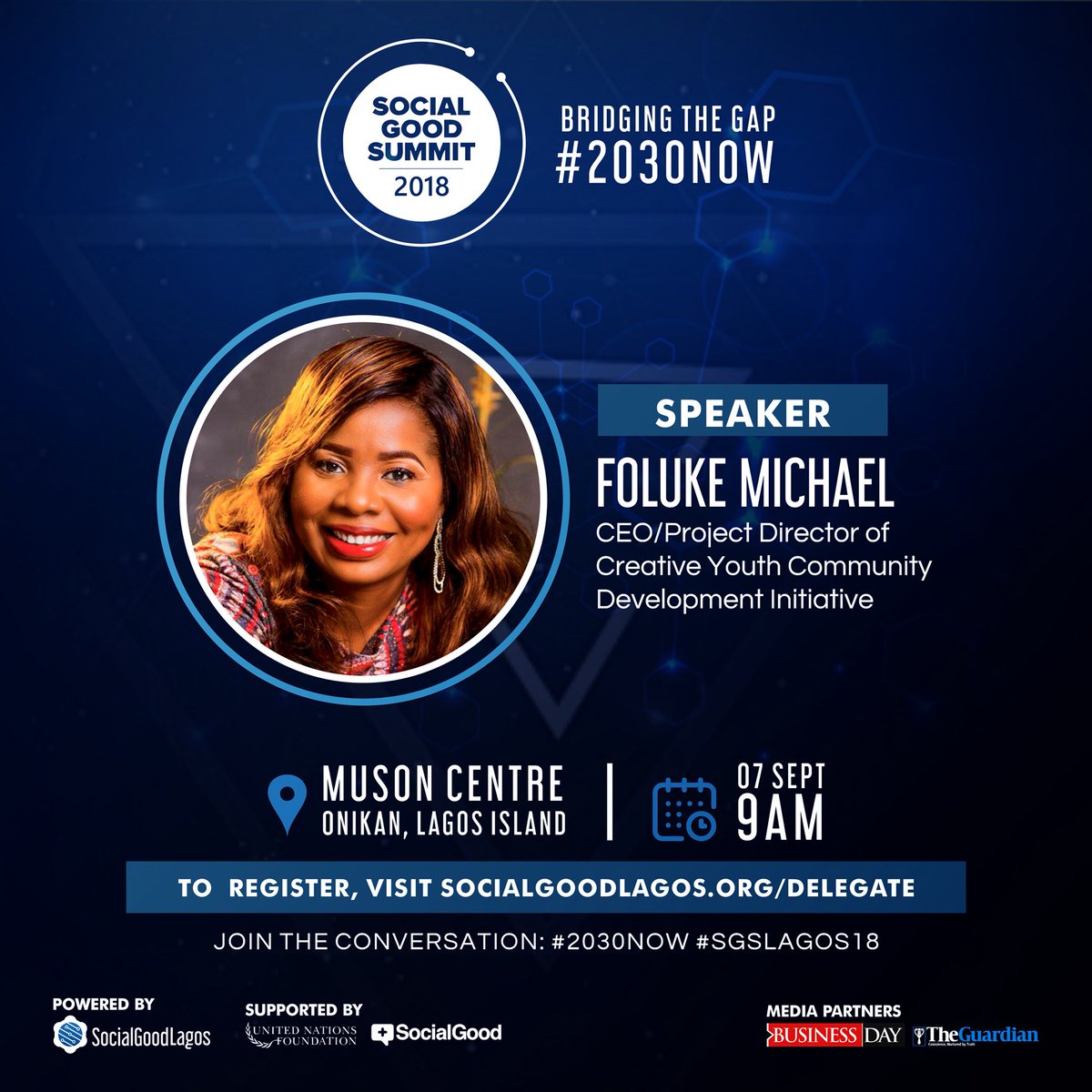 “To be wealthy, powerful or famous doesn't matter to me. Starting a #SocialGood ripple that will turn to an ocean wave matters to me"-Petek Kabakci

Join me at  #SGSLagos18 - Bridging the Gap #2030Now on Sept 7 

Register: socialgoodlagos.org/delegate

 #GlobalPeople <a href="/TheCreators2030/">TheCreators2030 SDGs Arts Sports Youth & Glob Citz</a>