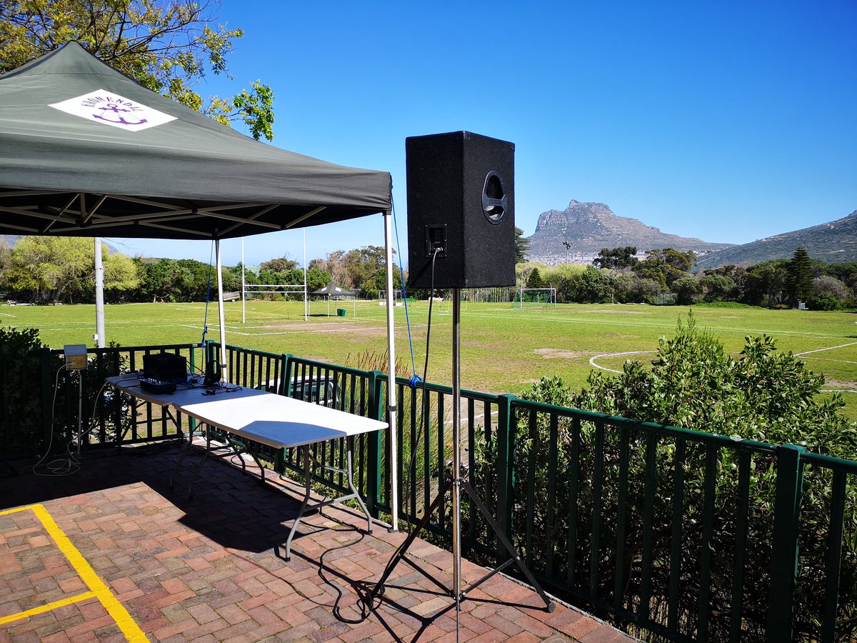 The set up for our soccer festival is underway