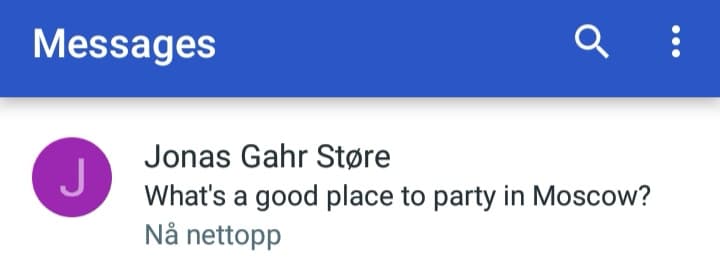 Wow. Remembering this SMS from <a href="/jonasgahrstore/">Jonas Gahr Støre</a> just now. Anyone else got a text from him while he was in ENEMY RUSSIA?? #sandberg