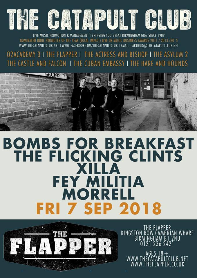 Super stoked to be joining some great bands at #thecatapultclub @TheFlapperBrum - Sept 7th! Thanks @ArthurTapp #punkrock #ukbands #birminghamgigs