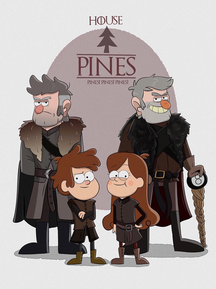 The ultimate #crossover, #gameoffalls! #GravityFalls #gravityfallscrossover #dipperpines #mabelpines #stanfordpines #stanleypines #myart #fanart #GameofThrones