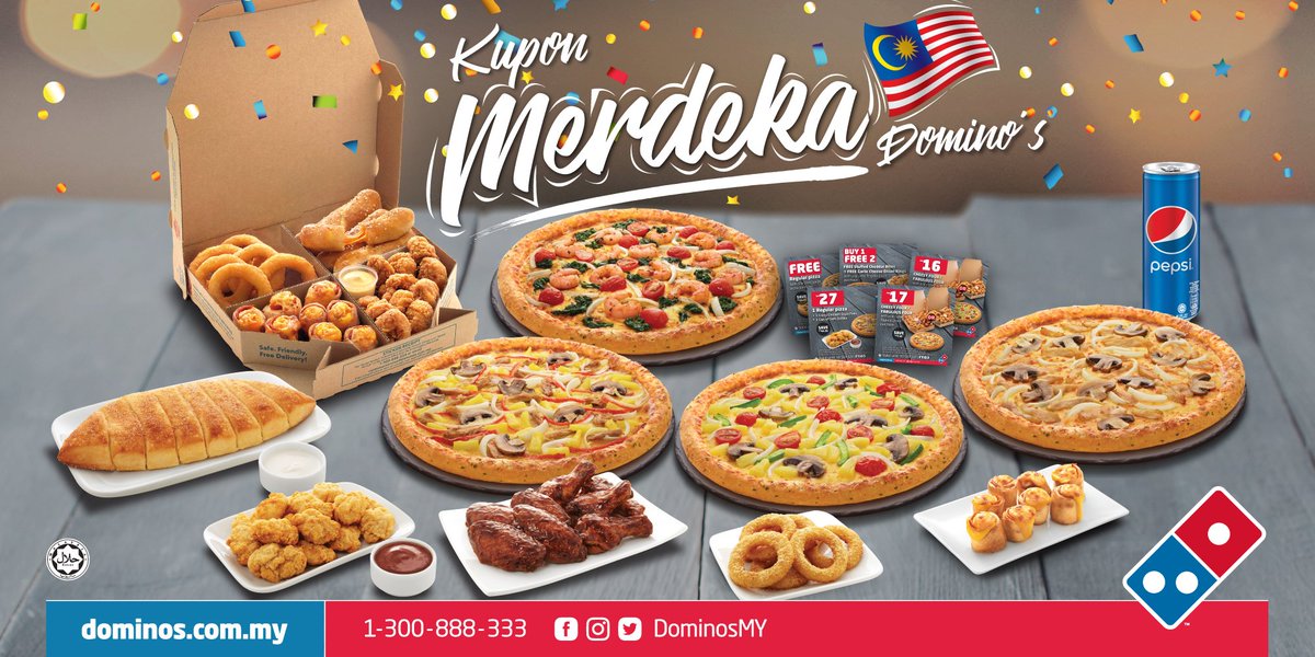 DominosMY's tweet image. 🇲🇾 Raikan semangat kemerdekaan pada bulan bersejarah ini dengan Kupon Merdeka Domino's! Tunjukkan semangat Malaysia Baru bersama keluarga dan rakan sambil menikmati piza kegemaran! #SayangiMalaysiaku

Ini adalah thread #KuponDominos