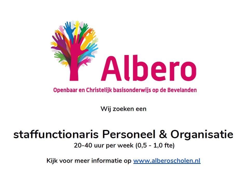 Heb jij zin in uitdagend werk met gezellige en fijne collega’s <a href="/Alberoscholen/">Albero</a> We zien uit naar je brief.