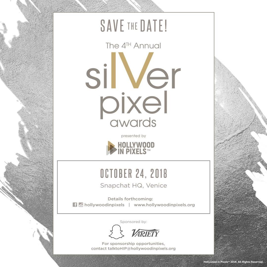 Hollywood In Pixels proudly presents The 4th Annual Silver Pixel Awards, October 24 at Snapchat HQ in Venice. 

Interested in becoming a sponsor? Private message us for more info.