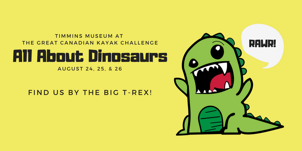 TimminsMNEC's tweet photo. Head on over to the Kayak Challenge and find our tent to explore all about dinosaurs! We'll have a sandbox for digging, and real fossils to handle! #free #kids https://t.co/Y3GO1Uv5KS