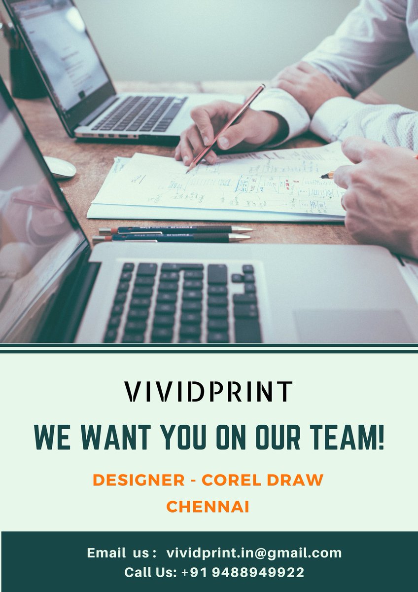 VividPrint_in's tweet photo. #vivdprintindia  Now Looking For Designer-Corel Draw, Location : Chennai, Email Us : vividprint.in@gmail.com, Call Us : +91 9488949922, +91 6383703225, Grab This Opportunity...... https://t.co/iPB0aAXHXJ