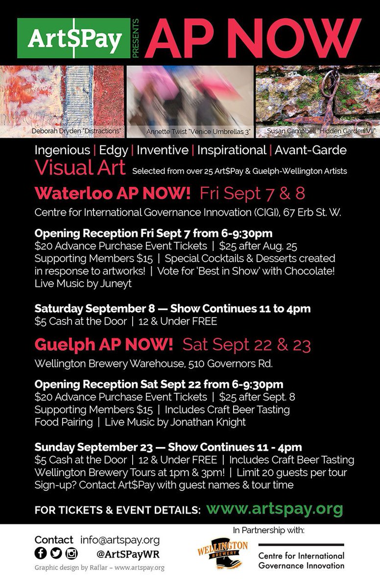 SEPTEMBER 7&amp;8: <a href="/ArtSPayWR/">Art$Pay</a> presents AP NOW! An exhibition of contemporary and avant-garde works with special cocktail &amp; dessert creations inspired by the art plus music by <a href="/Juneyt/">Juneyt Yetkiner</a>! 

Tickets --> bit.ly/2nKUq6W