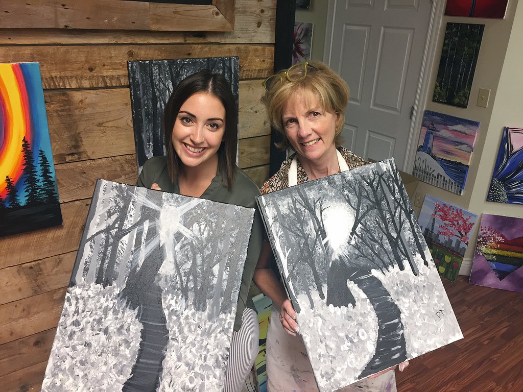 IslandAdvancePE's tweet photo. The Island Advance team try their hand at painting! 🎨

We had a great time at the East Coast Art Party during our summer staff social last night! 

There are lots of hardworking entrepreneurs across the Island who provide fun experiences like this one, for people to try in #PEI. https://t.co/kkI7iQrT5E