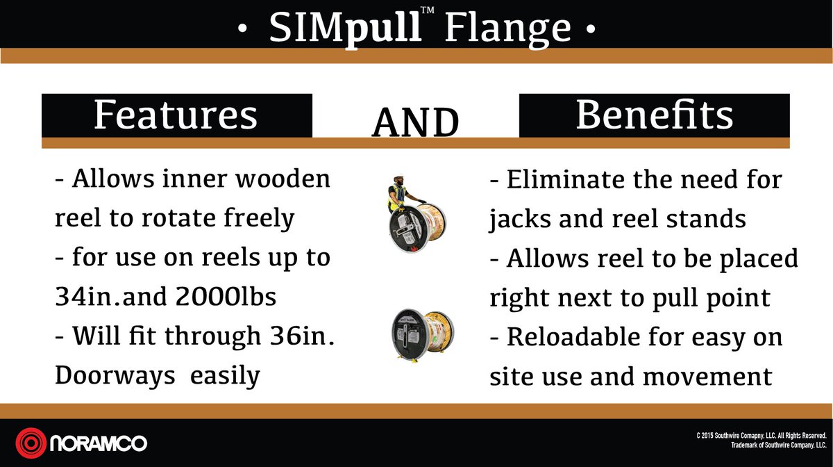 NoramcoCanada's tweet image. Noramco has SIMpull™ Flanges in stock and ready to be deployed on your jobsite which make it easy to move 24-32&quot; reels seamlessly and safely. #SIMpull