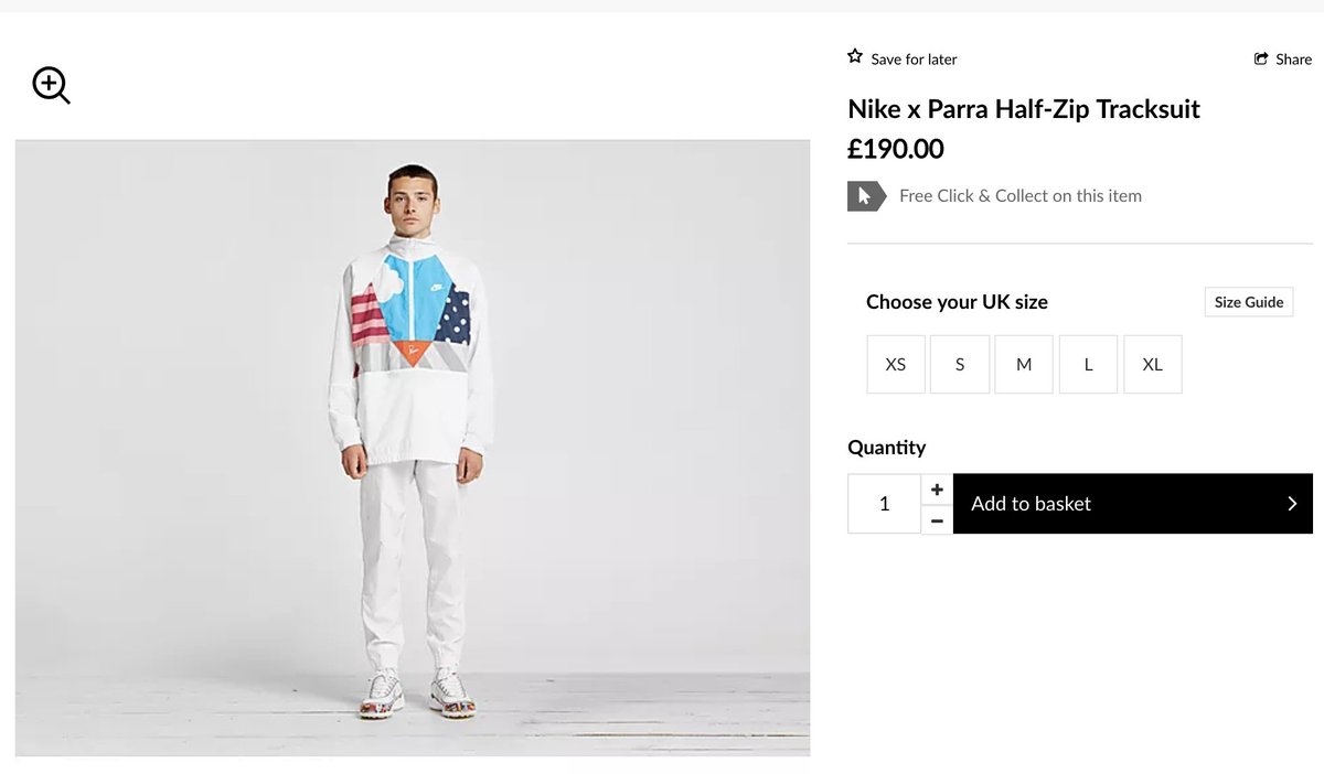 nike x parra half zip tracksuit