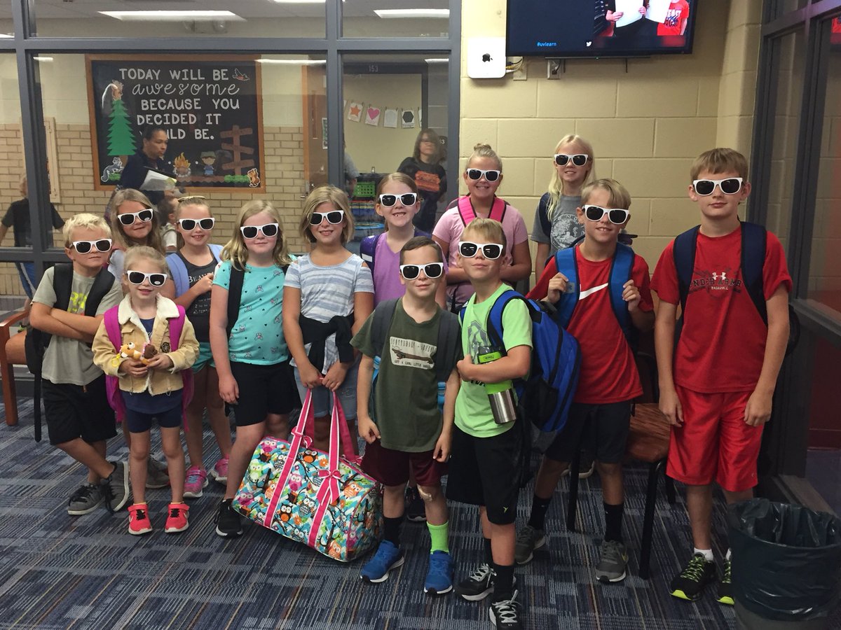 PrincipalPaul's tweet photo. Had 14 more K-5 kids & two PreK snag shades today for the $50 Club!!! #Laps4Learning is off to a great start! Keep it up this weekend! Would love to give out 30-40 more on Monday! Thanks, Travis Rhodenbaugh with American Family Insurance for the sponsor! #UVlearn #bexceptional https://t.co/B1L0FPZpt9