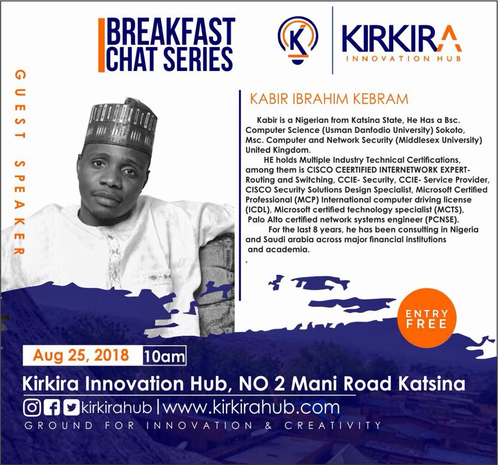 Bahaushee's tweet photo. Endeavor to attend breakfast chat with @kebram tomorrow in Katsina. Together we make a difference. https://t.co/CCnpmqAryc