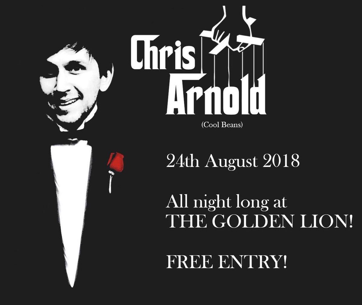 Chris Arnold (@chrisarnoldinc) on Twitter photo Let me make you an offer you can’t refuse - come to my DJ set at the <a href="/GoldenLionBriz/">Golden Lion</a> tonight. #BankHoliday #BristolGigs #CorleoneFamily #HorsesHead Let me make you an offer you can’t refuse - come to my DJ set at the <a href="/GoldenLionBriz/">Golden Lion</a> tonight. #BankHoliday #BristolGigs #CorleoneFamily #HorsesHead