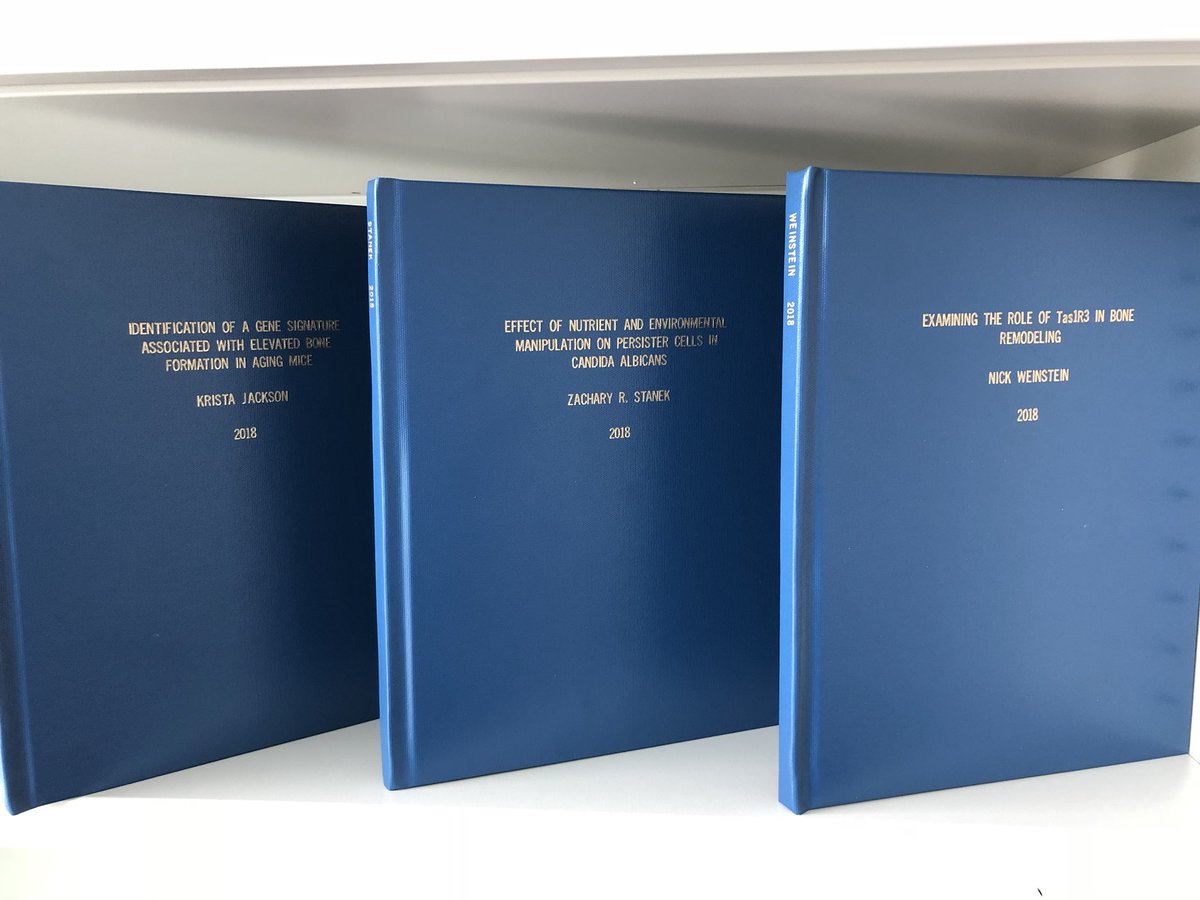 Hot off the press! Our very first batch of theses from our first BMS class!