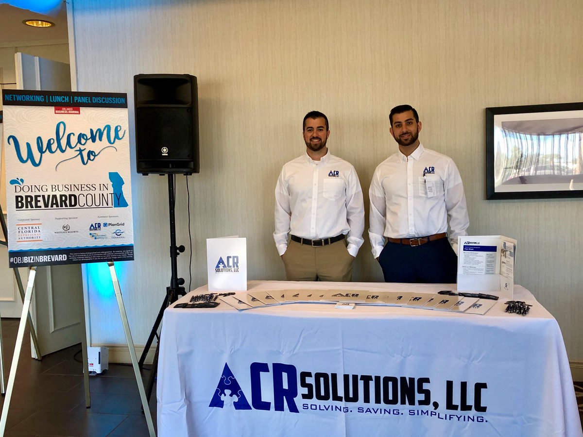 ACR_Solutions's tweet photo. Stop by and visit our table at Doing Business in Brevard County put on by the @OBJEvents #SolvingSavingSimplifying #ExpenseManagement #ReducingExpenses #ImprovingTechnology #TEM #Telecom #Cloud #IT #CIO #CFO https://t.co/IssXF5MYqB