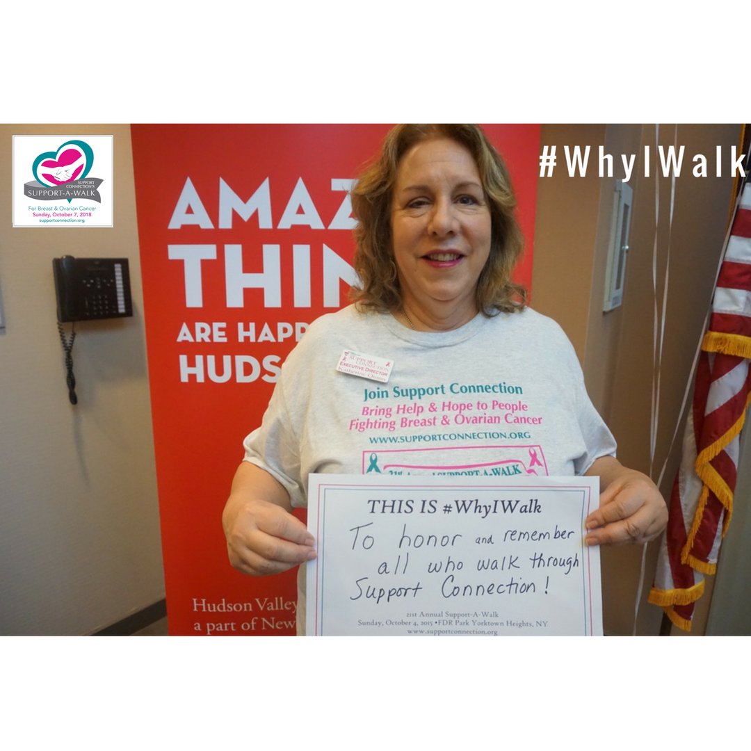 SupportConnect's tweet image. Our Executive Director, Kathy Quinn, is sharing her #WhyIWalk before the big day. We can&apos;t wait to see you Sunday, October 7th for the #SupportAWalk!!  #supportconnection #support #walk #Walk2018 #breastcancer #ovariancancer #cancer
