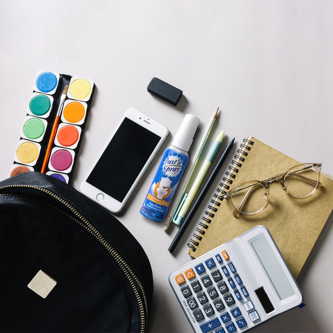 JustaSpray's tweet photo. With back-to-school season just around the corner, be ready to take on another year with Just'a Spray! #backtoschool #toiletspray #justaspray #BePrepared https://t.co/qSdg5IshRn