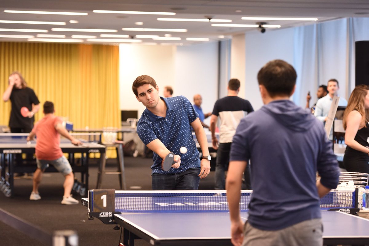 OneWTC's tweet photo. #OneWTC employees had a blast at this week's #pingpong tournament 🏓 
Located in #oneworldcommons, players from companies throughout the building competed for the coveted win.

Congratulations to Tucker from @codeandtheory for taking home the trophy! 🏆 
#lovewhereyouwork https://t.co/ZJWArdZvrt