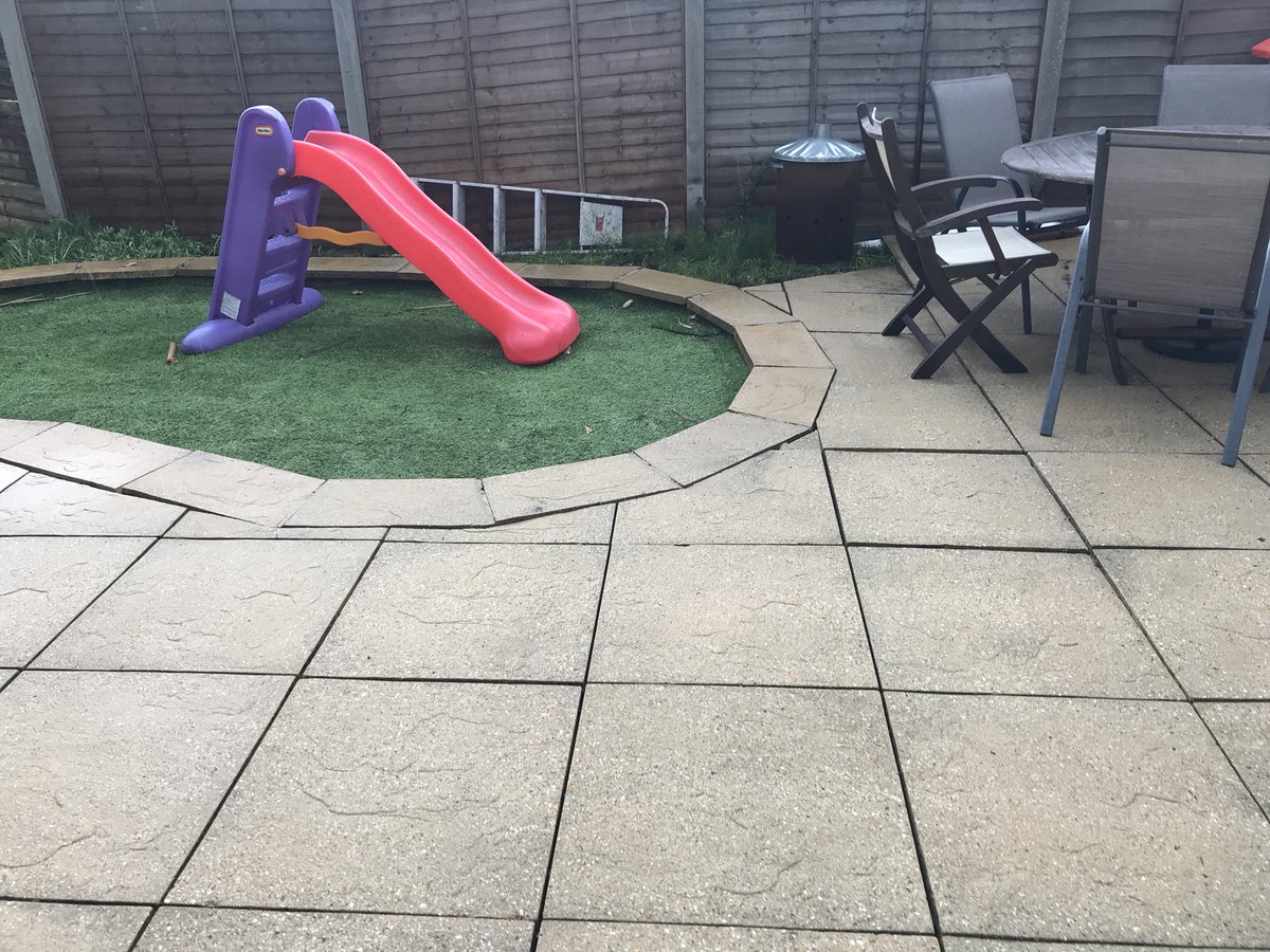 Before and after of this residential patio clean today. Customer very impressed and absolutely delighted! #bournemouth #dorset #cleaning