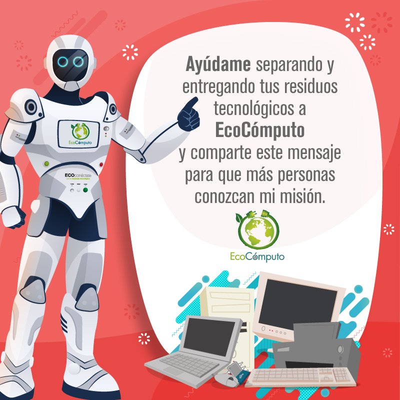 Ecocomputo_Col's tweet photo. #Ecobit, el robot que usa su inteligencia artificial para enseñar a las personas cómo hacer reciclaje tecnológico. Comparte y ayúdalo en su misión. https://t.co/YF1iFcuabs
