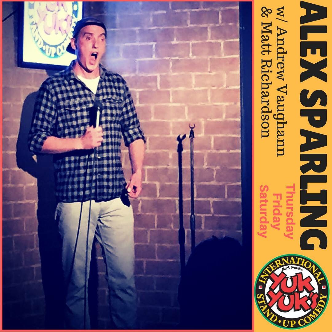 ALEX SPARLING is here for 2 more nights with ANDREW VAUGHAN and MATT RICHARDSON - Don't miss this great lineup!!
•
w/ <a href="/mrsparling/">Alex Sparling</a> 
<a href="/andrewavaughan/">Andrew Vaughan</a> 
<a href="/MattyORich/">Matt Richardson</a> 
•
•
•
•
•
•
•
#yukyuks #yukyukshfx #Halifax #halifaxcomedy #comedy #comedyshow #thursday #friday #saturday