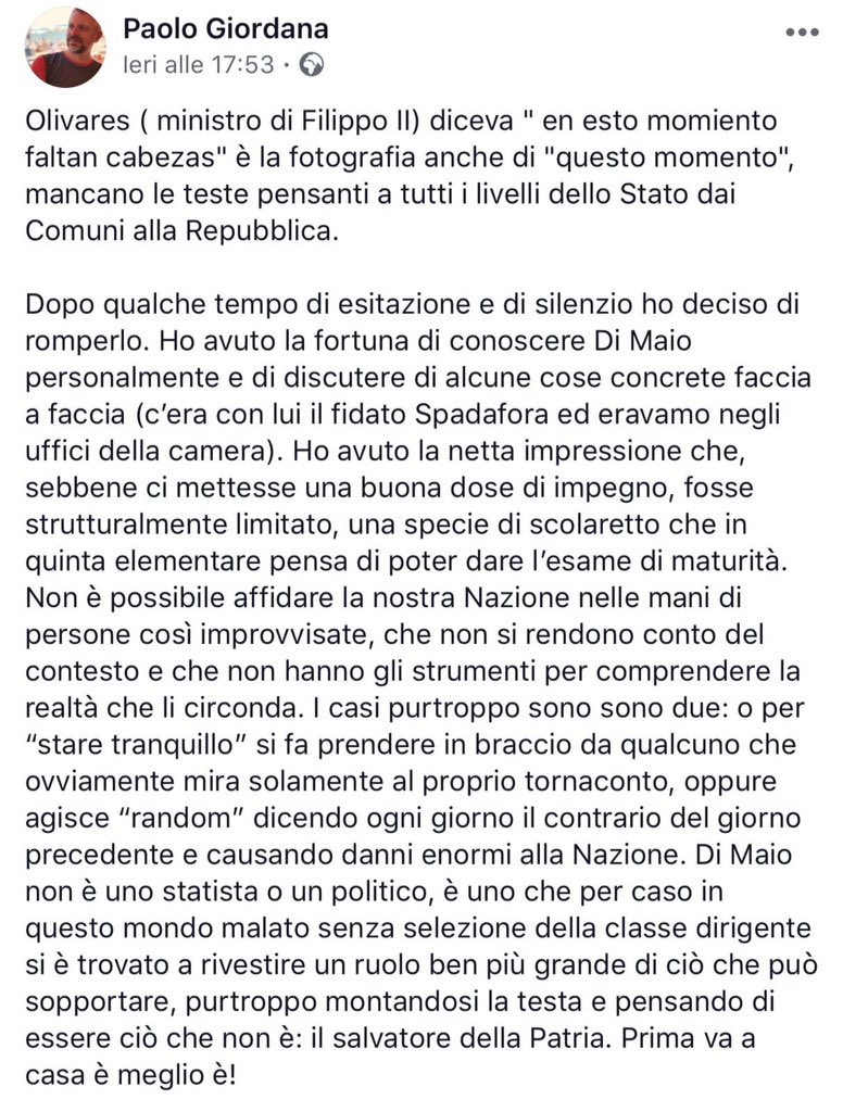 GMancini26's tweet photo. @CarloCalenda @luigidimaio lo scrive un M5S che ha conosciuto di persona Gigino .... https://t.co/RNDvw7wYd0
