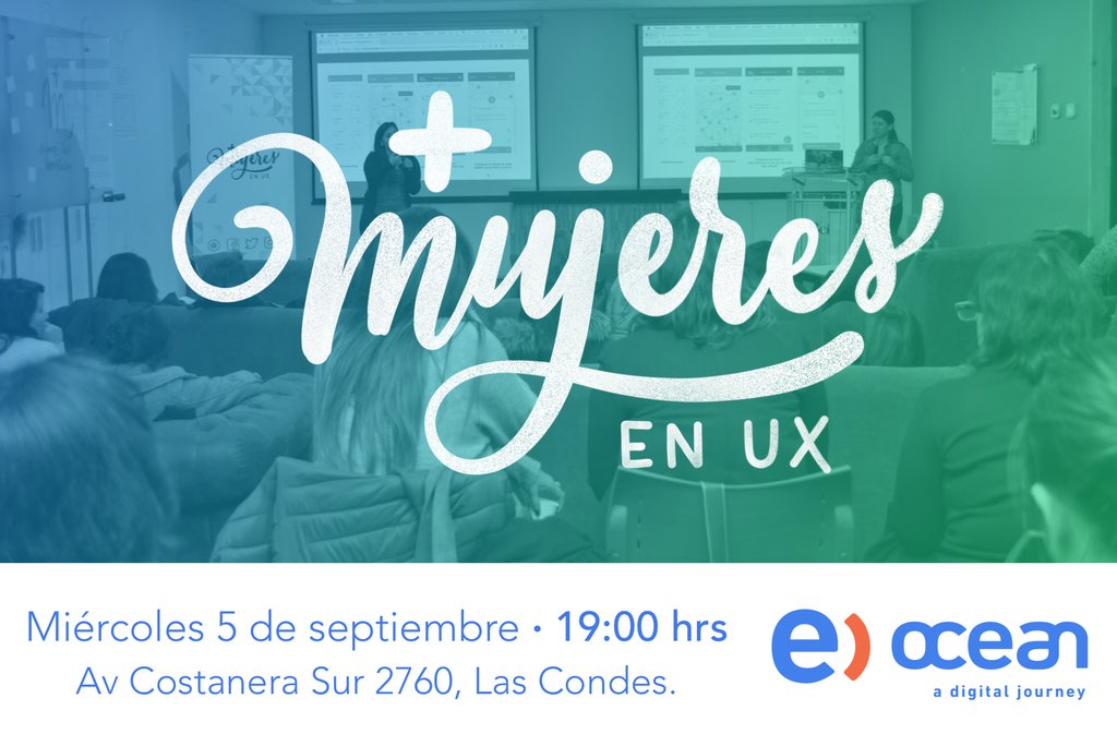 masmujeresux_cl's tweet image. ¡El 5 de septiembre tendremos la reunión 8 de la comunidad! En esta ocasión, nos reuniremos con @MaPaulinaGT y @ValeLabra de @punto_lab en @entelocean para hablar de #userresearch y su importancia para el negocio. Inscríbete aquí 👉 facebook.com/events/7087471…